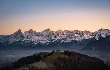 Fototapeta na wymiar impressive mountains of the swiss alps - eiger, mönch, jungfrau