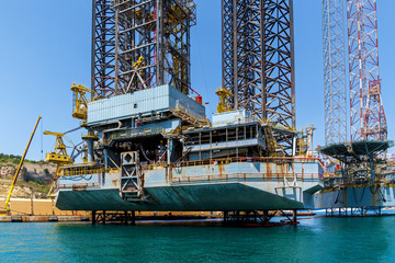 The oil platform in the sea, Malta