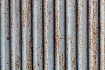 Old Weathered Corrugated Grey Metal Panels