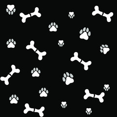 Footprints a pet. Vector background template. Isolated symbol. Poster. wallpaper. 