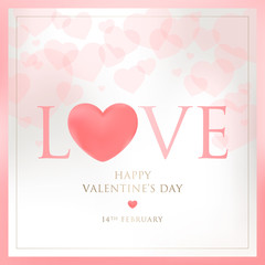 happy valentines day greeting card vector illustration