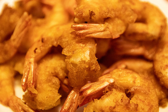 Fried Scampi Close-up In Tempura