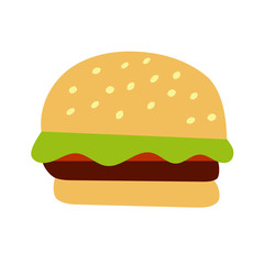 Hand drawn hamburger. Isolated. Vector