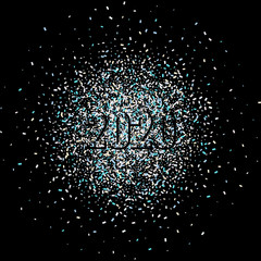 Silver blue glitter festoons falling confetti garlands holiday background vector illustration. Confetti dust falling down, holiday lights.