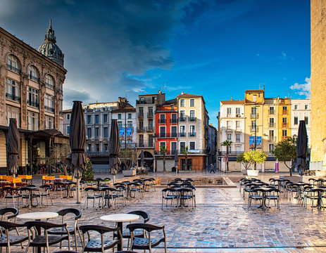 Historic old town of Narbonne, France 