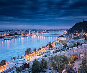 View on Budapest in dusk