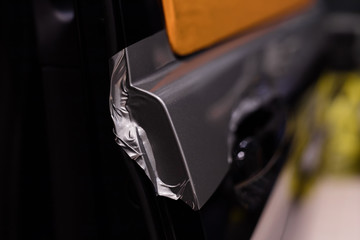 Car pasted with vinyl film