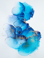 beautiful blue fluid art abstract background