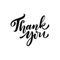 Thank you card. Modern vector brush calligraphy. Ink illustration with hand-drawn lettering. 