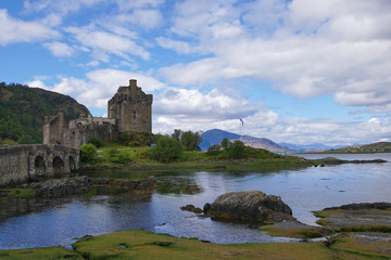 Fototapeta na wymiar The Eilean Donan Castle in Dornie in Scotland