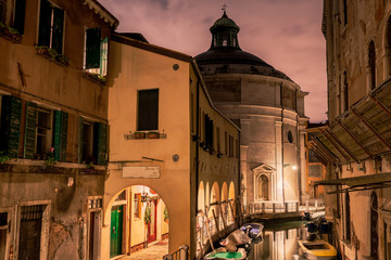 beautiful water canal in Venice italy