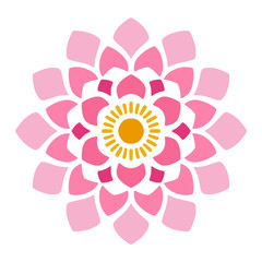 Lotus Flower. Lotus Mandala Ornament. Vector.
