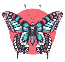 Beautiful butterfly Tattoo. Beauty symbol