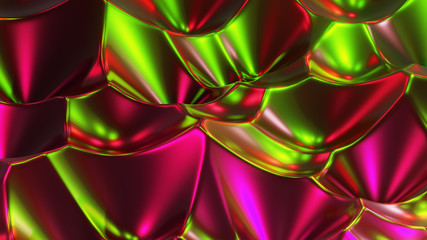 red and green abstract background, 3d illustration of blue liquid abstract organic shape, wallpaper