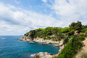 Panoramic view of the sea and island.