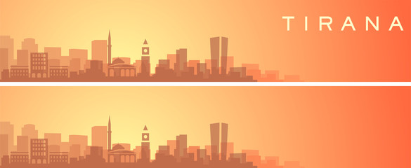 Fototapeta premium Tirana Beautiful Skyline Scenery Banner
