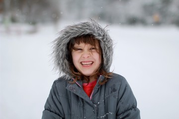 portrait of a girl in winter