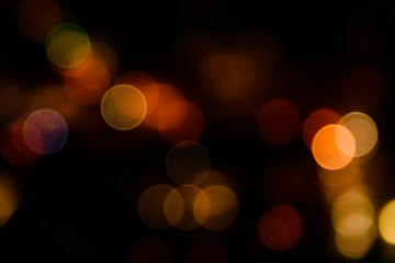 Abstract and blurred background of the big city lights. Bokeh concept