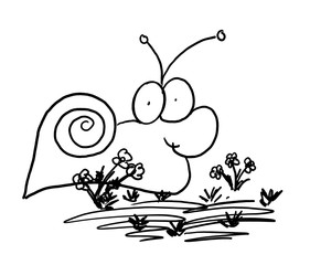 Niedliche Zeichnung einer Schnecke