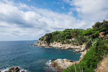 Fototapeta na wymiar Panoramic view of the sea and island.