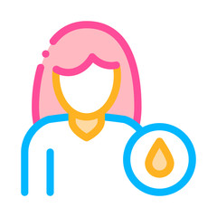 Frequent Urination Symptomp Pregnancy Vector Icon. Character Woman Silhouette And Water Drop, Symptomp Of Pregnancy Pictogram. Diagnosis Of Future Mother Contour Illustration