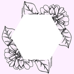 Pink cards with hand drawn roses on a white background, vector drawn, for invitation with site for text