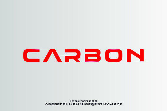 Carbon, a bold modern sporty typography alphabet font. vector illustration design