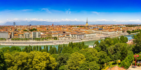 Aerial PAnoramic Summer View Turin