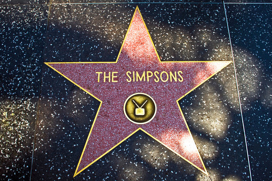 The Star For The Simpsons On The Walk Of Fame