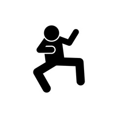Fototapeta na wymiar Man kick icon. Simple pictogram of fighting icons for ui and ux, website or mobile application