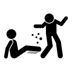 Attack men leg icon. Simple pictogram of fighting icons for ui and ux, website or mobile application