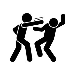Men kick punch icon. Simple pictogram of fighting icons for ui and ux, website or mobile application