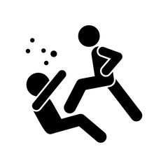 Hit kick men kink icon. Simple pictogram of fighting icons for ui and ux, website or mobile application