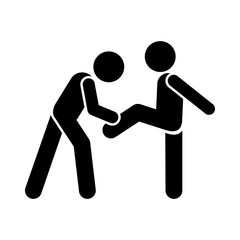 Catch men hit icon. Simple pictogram of fighting icons for ui and ux, website or mobile application