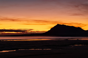 Mountains at sunset, Iceland