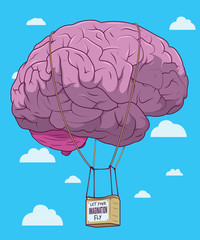 Imagination Fly vector illustration. Imagination, work design concept
