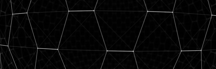 Multilayer sphere of honeycombs. Futuristic black hexagon background. Futuristic honeycomb concept. Pattern for wallpaper design.Big data digital background.