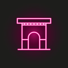 Building, arch neon style icon. Simple thin line, outline vector of building icons for ui and ux, website or mobile application