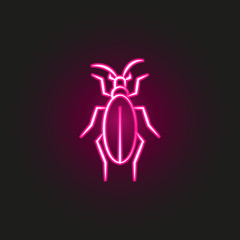 desert insect, beetle neon style icon. Simple thin line, outline vector of desert icons for ui and ux, website or mobile application