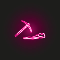 pick, tool neon style icon. Simple thin line, outline vector of desert icons for ui and ux, website or mobile application