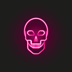 human skull neon style icon. Simple thin line, outline vector of desert icons for ui and ux, website or mobile application