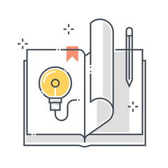 Book related color line vector icon, illustration