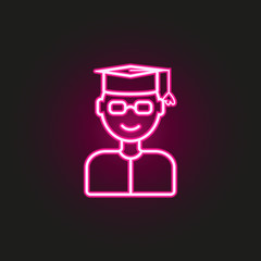 graduate neon style icon. Simple thin line, outline vector of education icons for ui and ux, website or mobile application