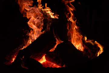 fire on black background