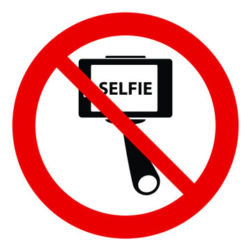 No selfie icon. prohibited sign.  No monopod icon. 