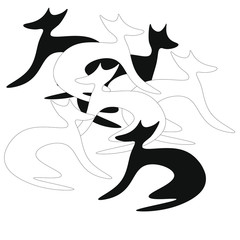 dog silhouettes printable postcard  or art printable