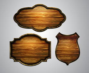 Vector realistic illustration of wooden signboard