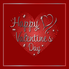Abstract beautiful creative vector design red silver hearts for valentines day