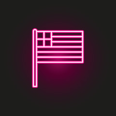 Greece neon style icon. Simple thin line, outline vector of flags icons for ui and ux, website or mobile application