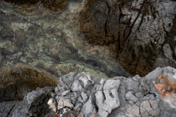 Clear cold water in the mountains gorge